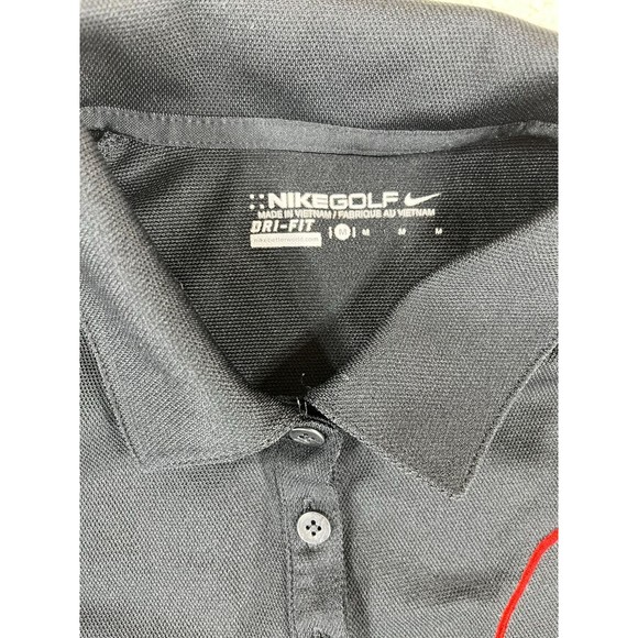 Nike Golf Dri-Fit Women’s Sz Medium‎ Black Short Sleeve 1/4 Button Up Polo Shirt - Picture 2 of 8